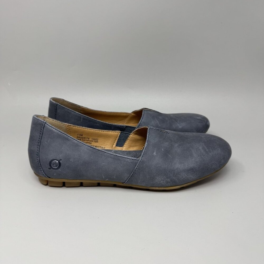 Born Sebra Women’s Blue Slip On Flats Shoes Size 7.5M